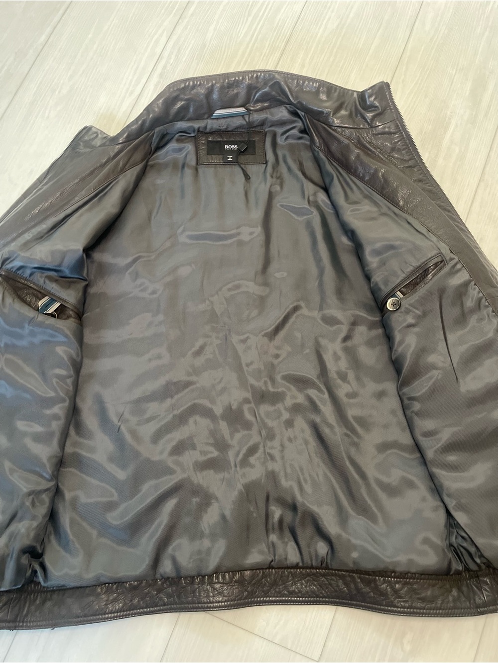 Hugo Boss leather jacket moto full zip - Picture 7 of 13